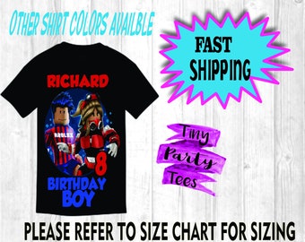 Roblox Personalized Birthday Shirt Girl Boy Cusompartyany Etsy - roblox captain underpants shirt