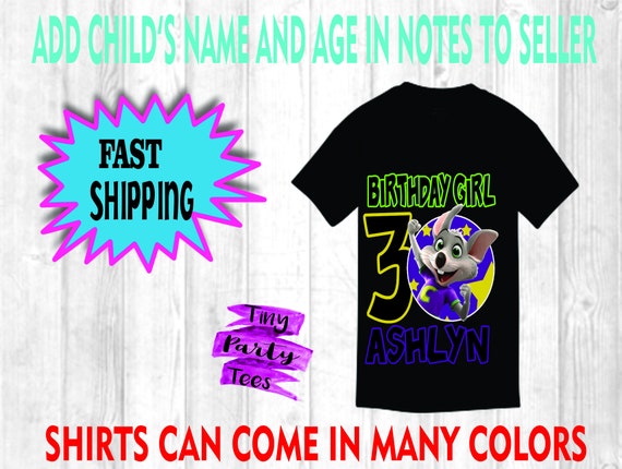 chuck e cheese birthday shirt