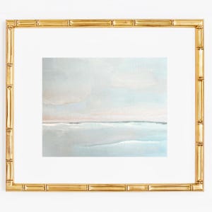 Grandmillenial Wall Decor | Blue Pink Coastal Vintage Pastel Landscape Digital Print | Handpainted Art - Lowlight Lullaby by Abby Matthews