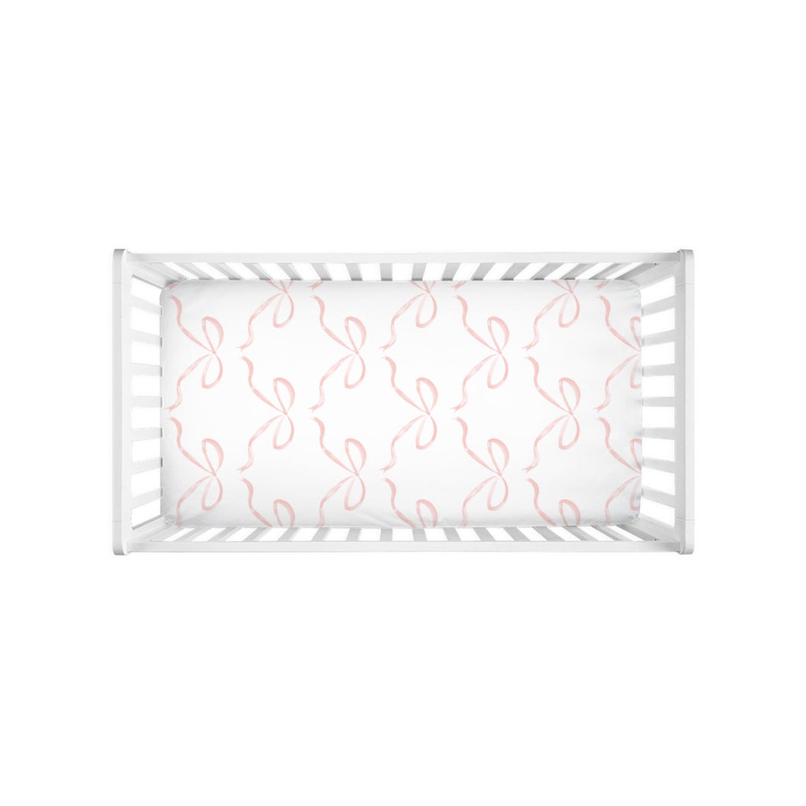 Crib Sheet in Pink Bow Nursery Decor Baby Newborn Toddler Etsy