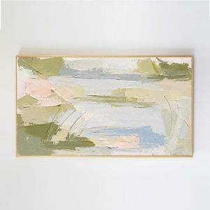 Samsung Frame TV Abstract Landscape Grandmillennial Art: Modern Southern Hand Painted - Margots Marshlight