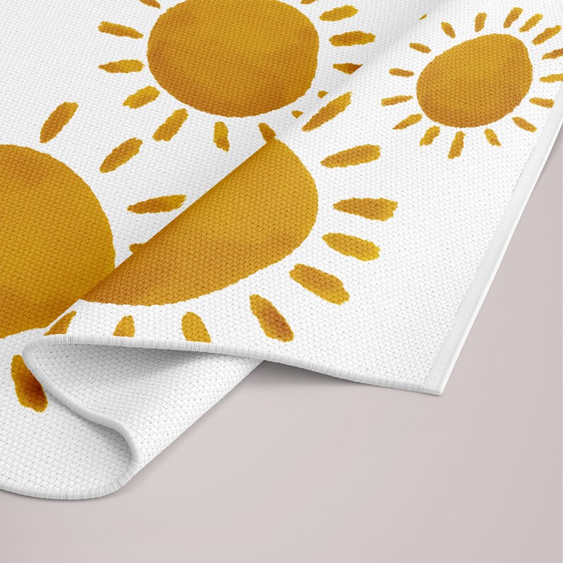 Rug Floor Cover with Non Skid Mat Nursery Decor Baby Shower Gift Gender Neutral Woven Play Mat in Sunshine Free Shipping