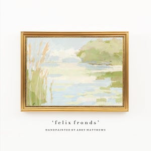 Paisaje abstracto del arte milenario: Pantano costero sureño moderno pintado a mano al óleo y pastel (Descargar) - FF1