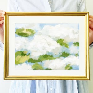 Grandmillenial Wall Decor | Nursery Pastel Hydrangea Blue Green Digital Art Print | Floral Vintage Oil Painting -  Heidi by Abby Matthews