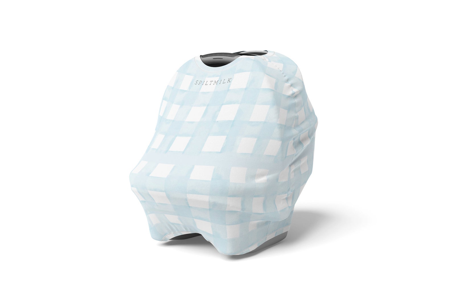 Nursing Car Seat Cover in Blue Gingham Multipurpose Etsy