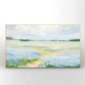 Grandmillenial Frame TV Art | Nursery Pastel Wildflower Blue Pink Digital Art Print | Floral Vintage Oil Painting -  Gracie by Abby Matthews
