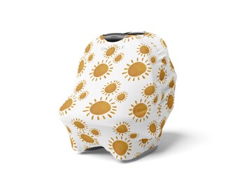 Sunshine Nursing Car Seat Cover | Multi-purpose | Shopping Cart Cover | Newborn Toddler | Baby Shower Gift  |  | Yellow Gold