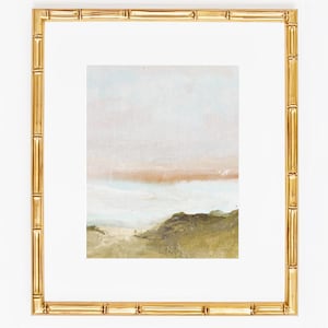 Grandmillenial Wall Decor | Blue Green Coastal Vintage Pastel Landscape Digital Print | Handpainted Nursery Art - Amma II by Abby Matthews