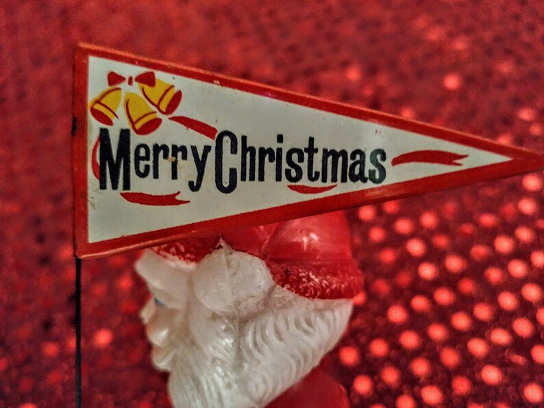 Vintage Tin Wind Up Santa Claus Riding Tricycle