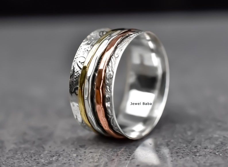 Vintage Ring Worry Ring Spinner Ring Women Ring Anxiety Ring Handmade Ring Fidget Ring Gift For Her Spinner Band Statement Ring