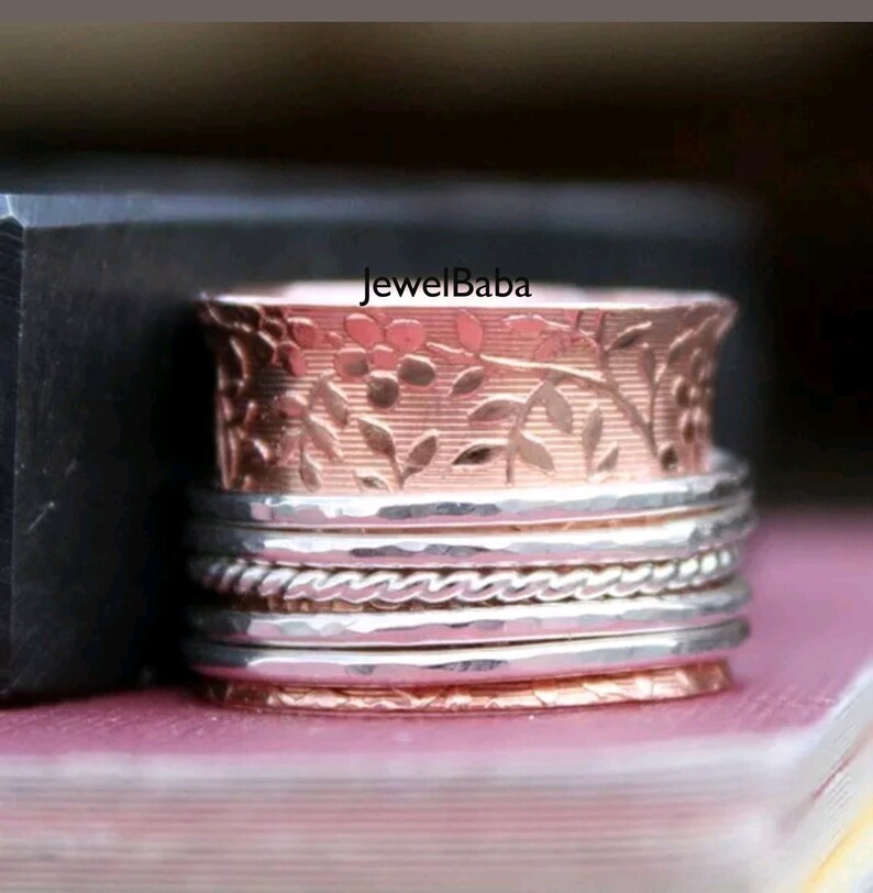Boho Ring Spinner Ring Gift For Her Women Ring Designer Ring 925 Silver Ring Vintage Ring Anxiety Ring Meditation Ring Promise Ring