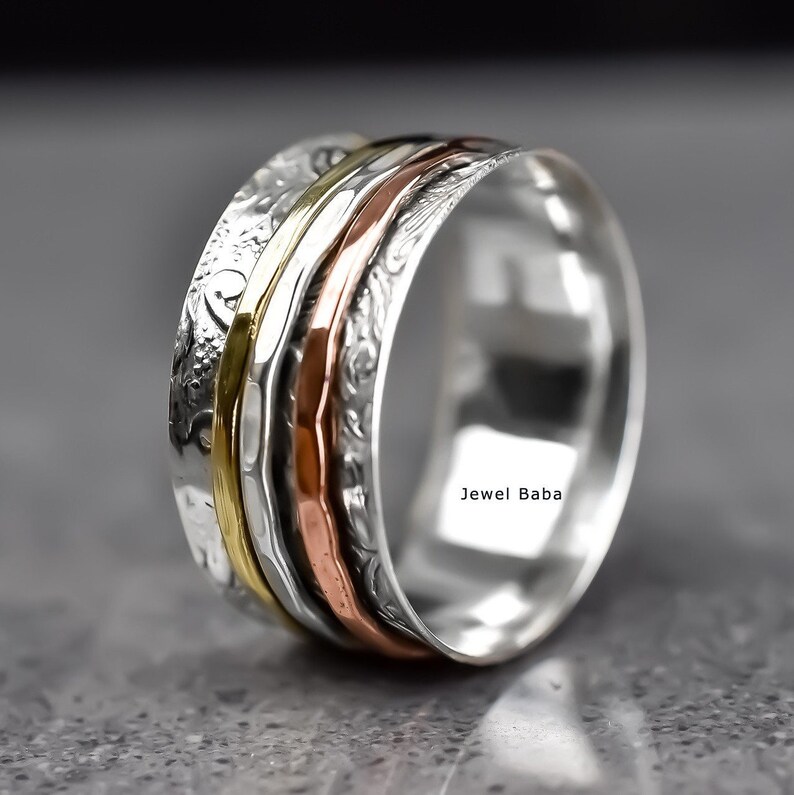 Vintage Ring Worry Ring Spinner Ring Women Ring Anxiety Ring Handmade Ring Fidget Ring Gift For Her Spinner Band Statement Ring