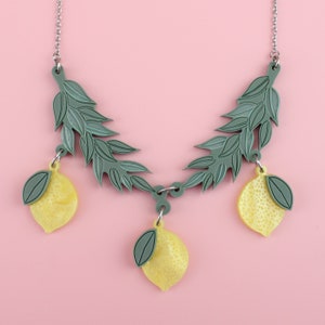 When Life Gives You Lemons Necklace - Statement Necklace | Fashion Necklace For Women | Laser Cut Acrylic | Costume Jewellery