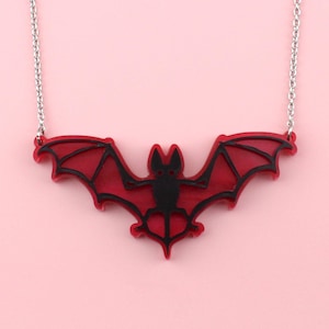 Bat-titude Necklace - Statement Necklace | Fashion Necklace For Women | Laser Cut Acrylic Necklace | Costume Jewellery | Ladies Jewelry