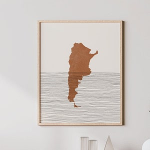 Argentina Print - Boho Argentina Wall Art and Decor, Country Travel Poster, Argentina Map Silhouette and Gift Idea
