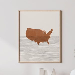 USA Poster - Boho USA Wand Kunst und Dekor, Landreise Poster, USA Karte Silhouette, USA Geschenkidee