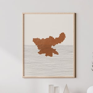 Jharkhand Art - India Map Silhouette, Wall Art & Decor - State of Jharkhand Print