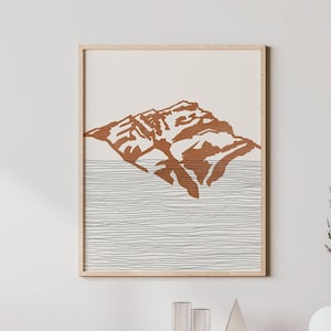 Boho Cascade Mountain Art Print - Banff National Park, Alberta Canada - Cascade Mountain Outline / Silhouette - Wall Art, Travel Poster