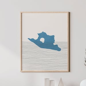 Caumasee Lake Art - Caumasee Lake, Switzerland, Boho Lake Travel Poster - Minimalist Print, Caumasee Lake Map Artwork
