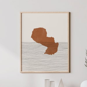 Paraguay Print - Boho Paraguay Wall Art and Decor, Country Travel Poster, Paraguay Map Silhouette and Gift Idea