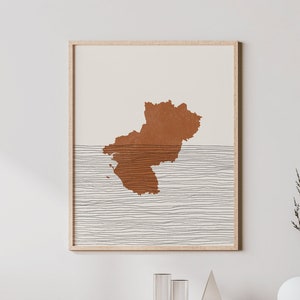 Loire Wand Kunst - Frankreich Karte Loire Länder Poster / Wand Dekoration