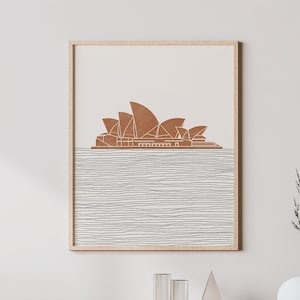 Boho Sydney Opera House Print - Sydney Opera House Wall Art / Decor, Minimalist Poster, Sydney Opera Illustration, Gift Idea