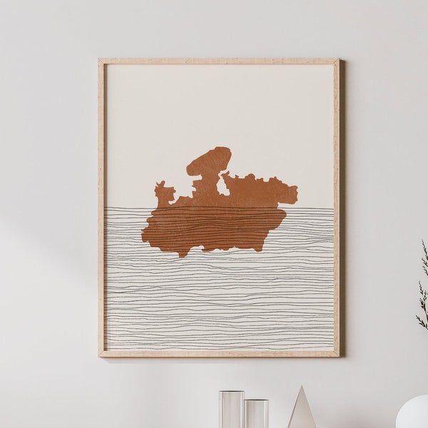 Madhya Pradesh Art - India Map Silhouette, Wall Art & Decor - State of Madhya Pradesh Print