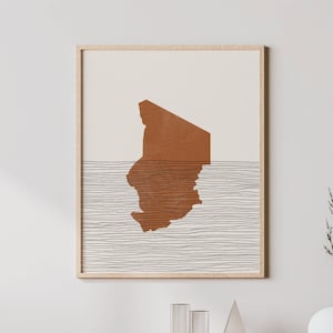 Chad Print - Boho Chad Wall Art and Decor, Country Travel Poster, Chad Africa Map Silhouette and Gift Idea