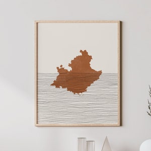 Provence Alpes Côte d’Azur Wall Art - Karte der französischen Region Provence-Alpen-Azurblaue Küste Frankreichs Druck/Wanddekor