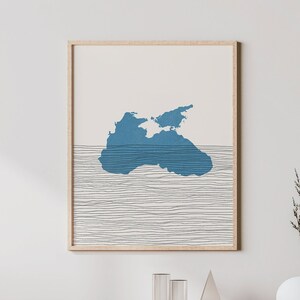 Black Sea Art - Boho See Reiseposter Schwarzes Meer, Türkei, Minimalistischer Druck