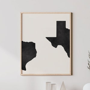 Texas Wall Art - Abstract Texas Print, Unique Texan Artwork / Wall Decor - Minimalist State Design, Modern Art