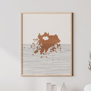 South Jeolla Art Print - South Jeolla Map, 전라남도 Wall Art Decor, South Korea Travel Poster and Gift