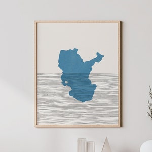 Arte del lago Jökulsárlón - Lago Jökulsárlón, Islandia, Cartel de viaje del lago Boho - Impresión minimalista, Arte del mapa del lago Joekulsárlón