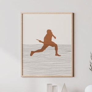 Boho Disc Golf Art - Disc Golf Wall Art / Decor, Minimalist Disc Golfer Poster, Boy Disc Golfer Print - Disc Golf Gift
