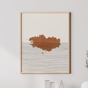 Arte mural de Bretaña: mapa de la región francesa de Bretaña, Francia, impresión/decoración de pared