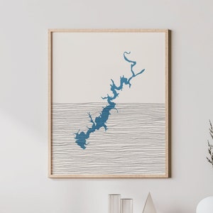 Tenkiller Ferry Lake Art - Boho Tenkiller Ferry Lake Print, Tenkiller Ferry Lake Oklahoma Decor - Lakehouse Wall Art, Gift Idea