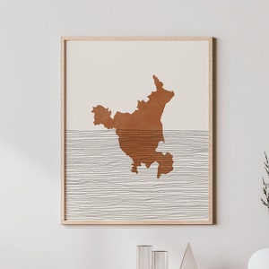 Haryana Art - India Map Silhouette, Wall Art & Decor - State of Haryana Print