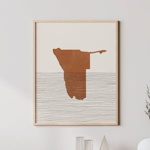 Namibia Print - Boho Namibia Wall Art and Decor, Country Travel Poster, Namibia Africa Map Silhouette and Gift Idea
