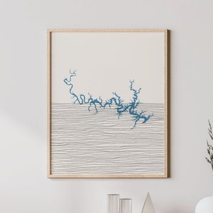 Bull Shoals Lake Art - Boho Bull Shoals Lake Print, Bull Shoals Lake Missouri Decor - Lakehouse Wall Art, Gift Idea