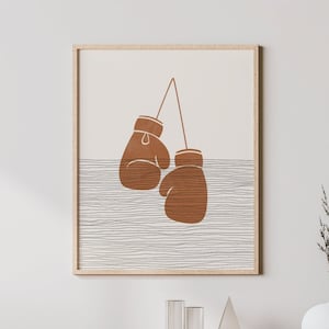 Boho Boxing Gloves Art - Boxing Gloves Wall Art / Decor, Minimalist Boxing Poster, Boxer  Print - Boxing Gift