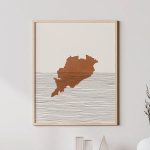 Odisha Art - India Map Silhouette, Wall Art & Decor - State of Odisha Print