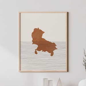 Uttar Pradesh Art - India Map Silhouette, Wall Art & Decor - State of Uttar Pradesh Print
