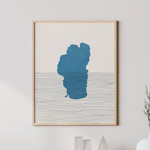 Mapa del lago Tahoe: impresión artística del lago Tahoe, arte y decoración de pared de cabañas en el lago, idea de regalo para una casa en el lago, arte bohemio del lago, póster minimalista de Tahoe