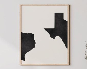 Texas Wall Art - Abstract Texas Print, Unique Texan Artwork / Wall Decor - Minimalist State Design, Modern Art