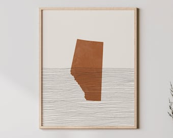 Alberta Print - Boho Alberta Wall Art and Decor, Canada Travel Poster, Province of Alberta Map Silhouette, Canadian Gift Idea