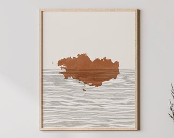 Bretania Wall Art - Mapa regionów francuskich Bretania Francja Wydruk / Dekoracja ścienna