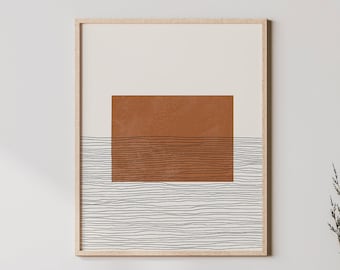 Decoración bohemia de Colorado: arte mural de mediados de siglo de Colorado, arte minimalista e impresión abstracta, impresión del mapa del estado de Colorado