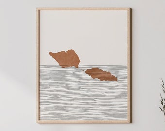 Impresión artística de Samoa: arte de pared bohemio de la isla de Samoa, póster de viaje y mapa de Samoa, decoración de pared/regalo