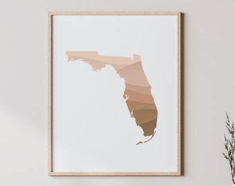 Florida Boho Wall Art - Florida Mid Century Modern Wall Art, Minimal Wall Art - Boho Decor / Art Print and Wall Decor