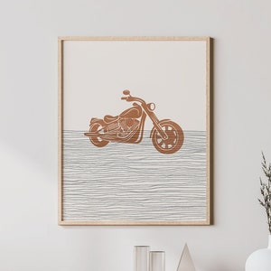 Boho Chopper Print - Chopper Wall Art / Decor, Minimalist Poster, Motorcycle Illustration, Gift Idea